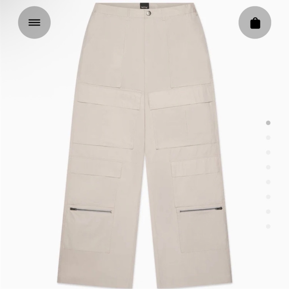Khy Beige Utility Cargo Pants 3XL Multi Pocket Streetwear